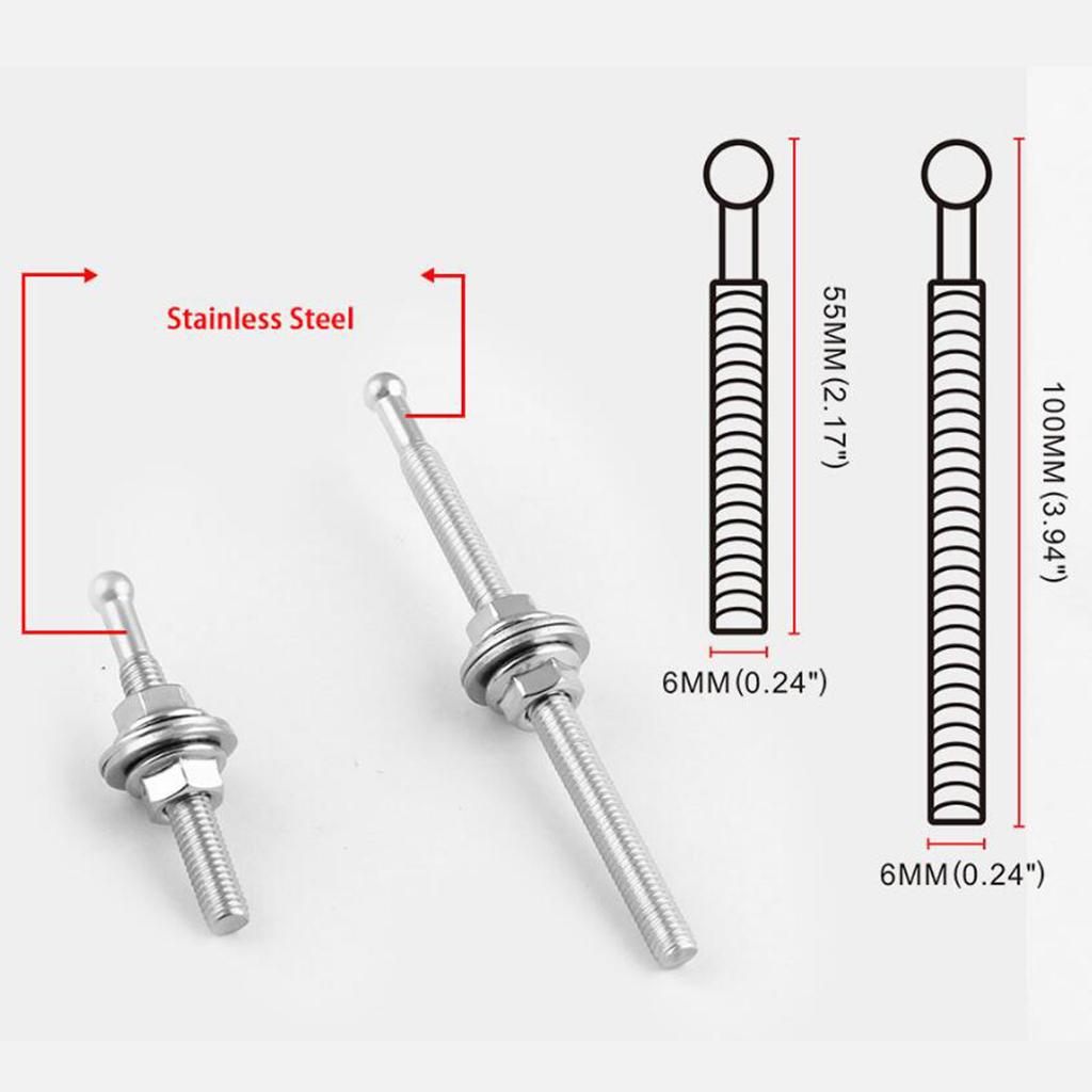 Pair Aluminum Alloy Bonnet Hood Pin Lock Quick Release Universal Black