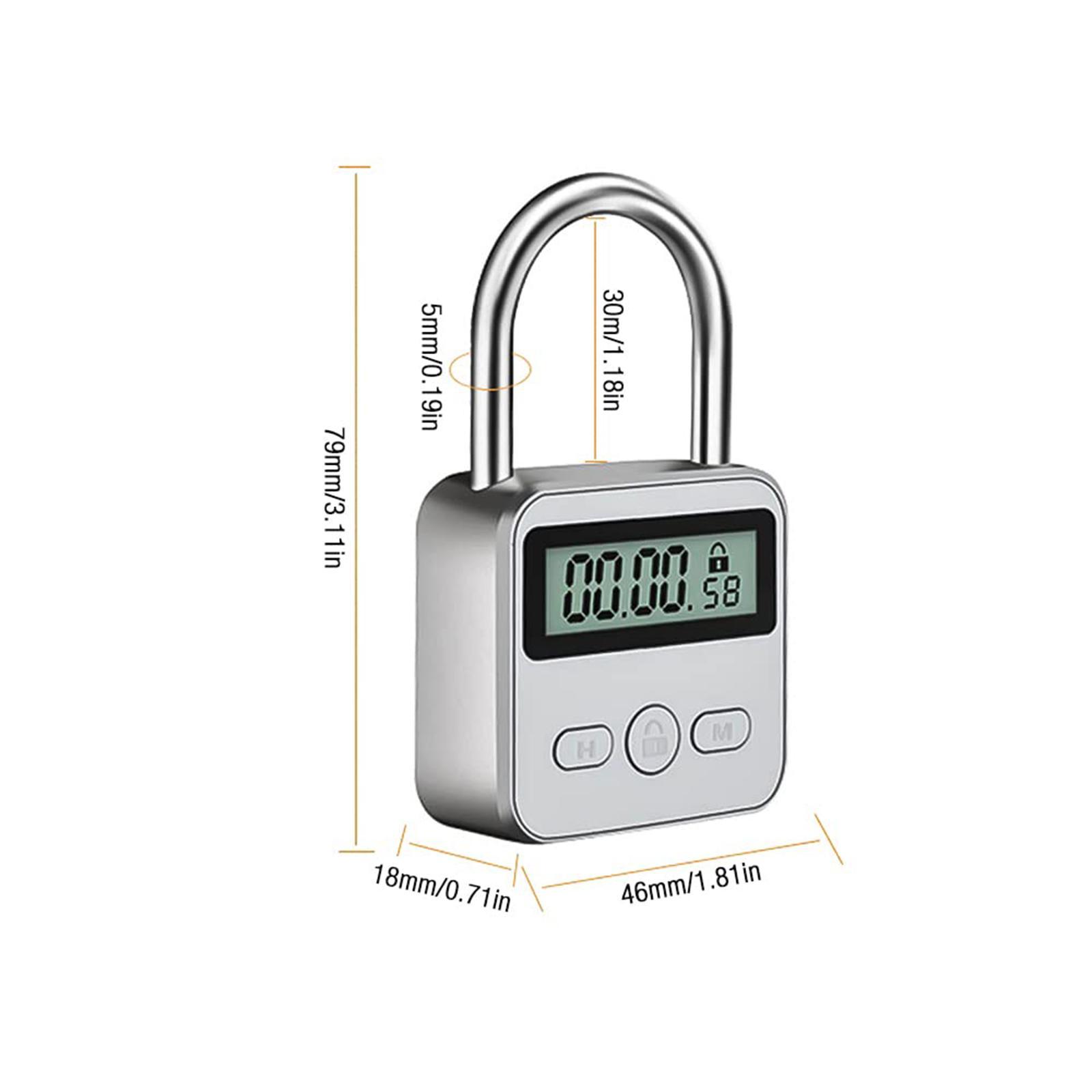 LCD Display Multifunction Electronic Time Metal Timer lock Adult Habit