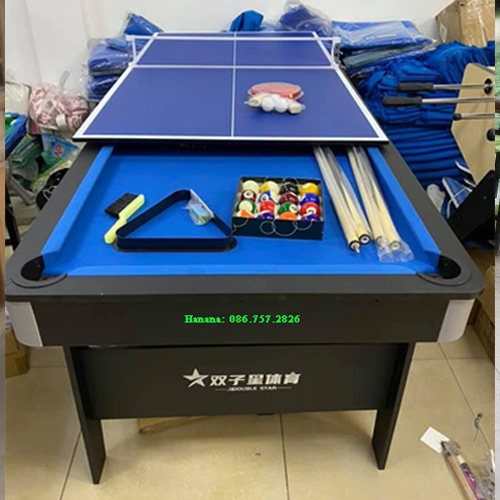 Bàn Bida Cỡ Lớn Kết Hợp Bóng Bàn 2 Trong 1, Đầy Đủ Phụ Kiện, Bi A Lỗ, Bóng Bàn Mini Gia Đình Văn Phòng Kinh Doanh Hanana