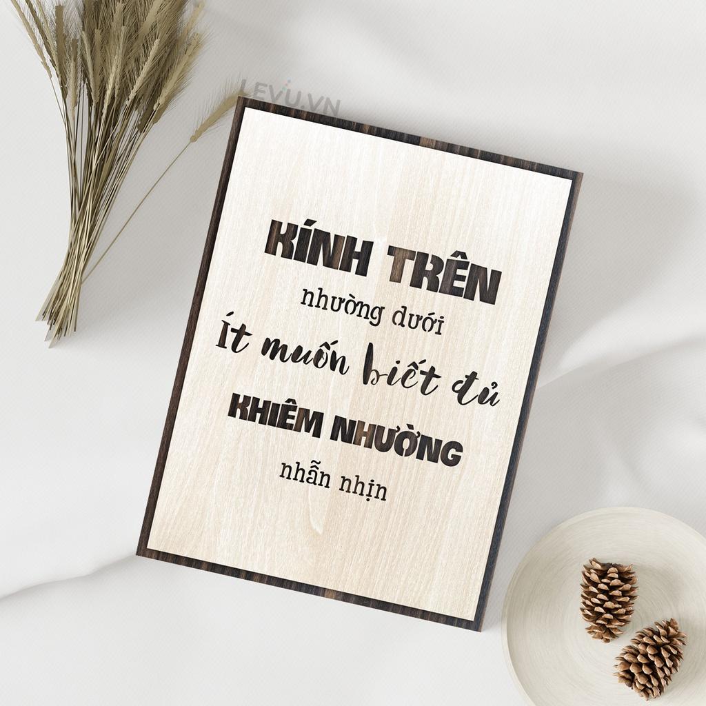 Tranh treo tường phòng ngủ LEVU LV028 "Kính trên nhường dưới, ít muốn biết đủ, khiêm nhường nhẫn nhịn"