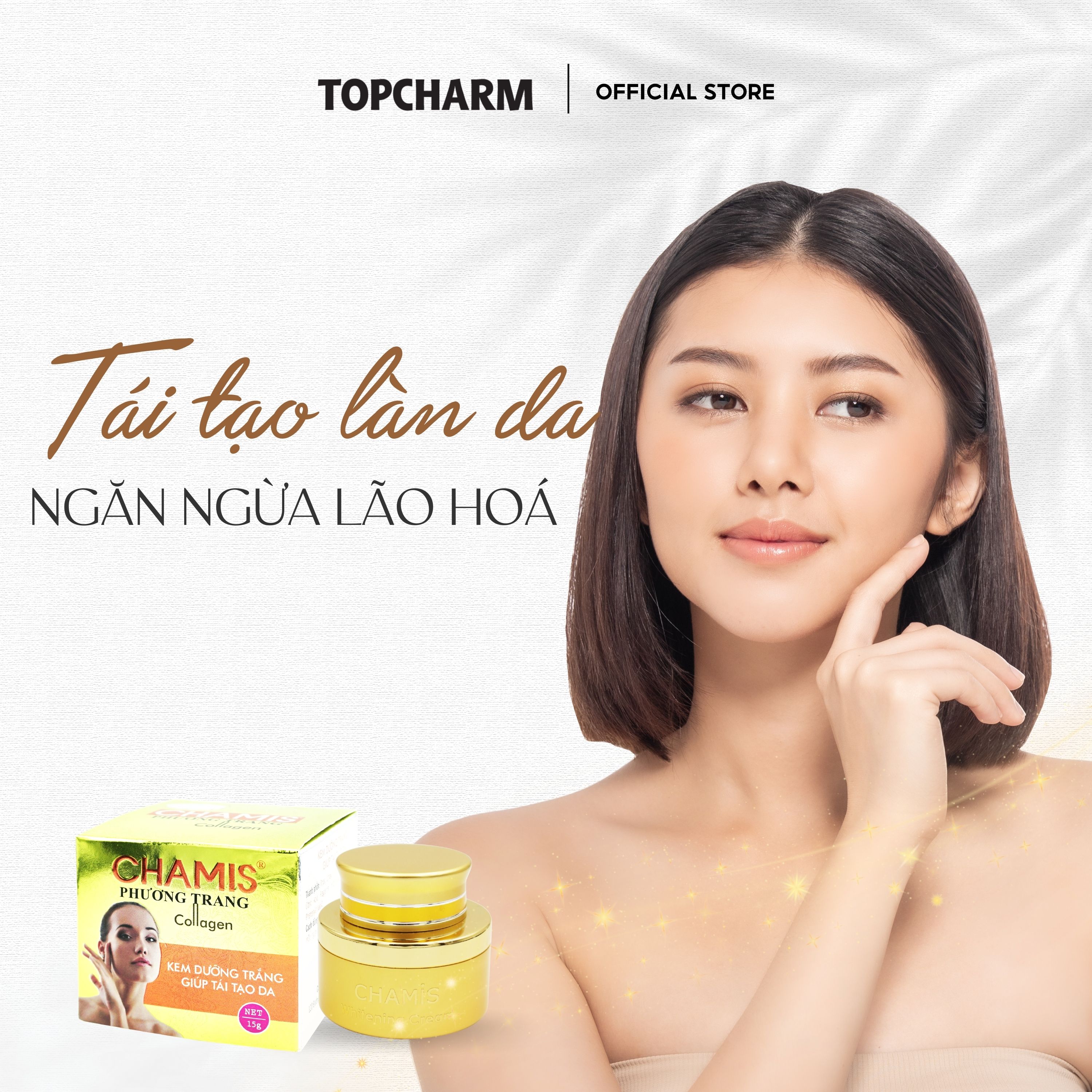 Kem dưỡng trắng, tăng sinh collagen tái tạo làn da săn chắc, sáng mịn Chamis