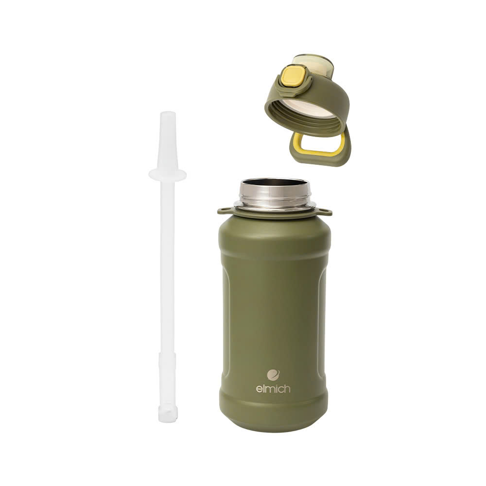 Bình Giữ Nhiệt Inox 304 Elmich EL0914 1L, Hàng Chính Hãng, Có Ống Hút, Nắp Mở Một Chạm - JoyMall