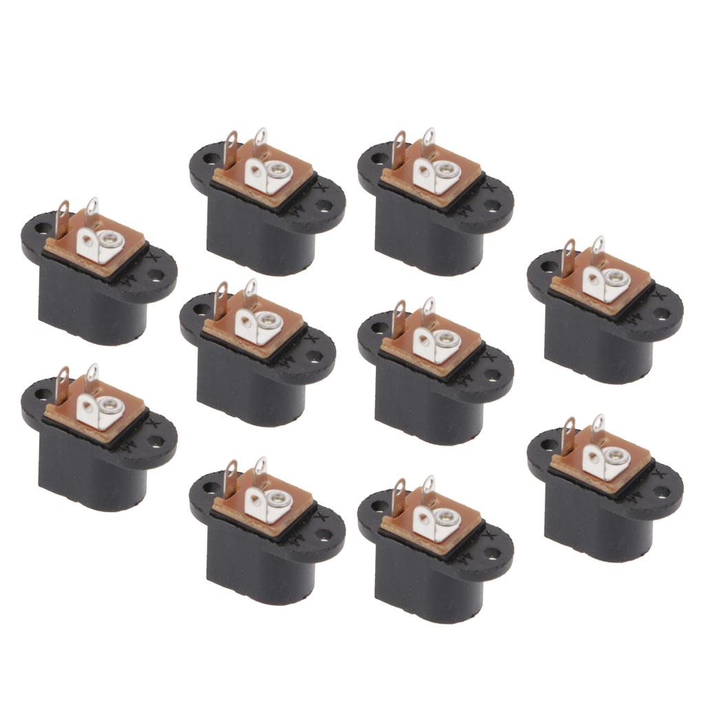 10 Pieces DC Power Supply Female Jack Socket 5.5x2.1mm Barrel-Type Mount
