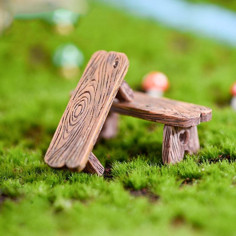 Tiểu cảnh mini ️ Mô hình ghế công viên trang trí tiểu cảnh, sen đá, bể terrarium
