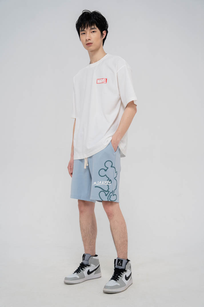 Quần Shorts Unisex BOO Dáng Regular In Graphic Mickey BZL