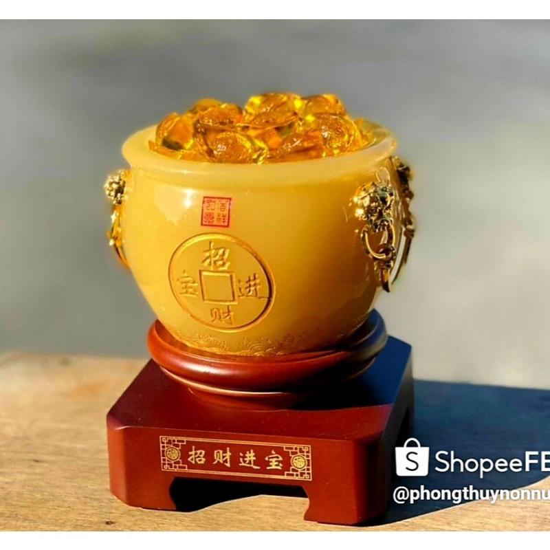 Bát Tụ Bảo  Đá Ngọc Chiêu Tài Lộc, kích thước 15cm, Có đế đẹp, đủ màu