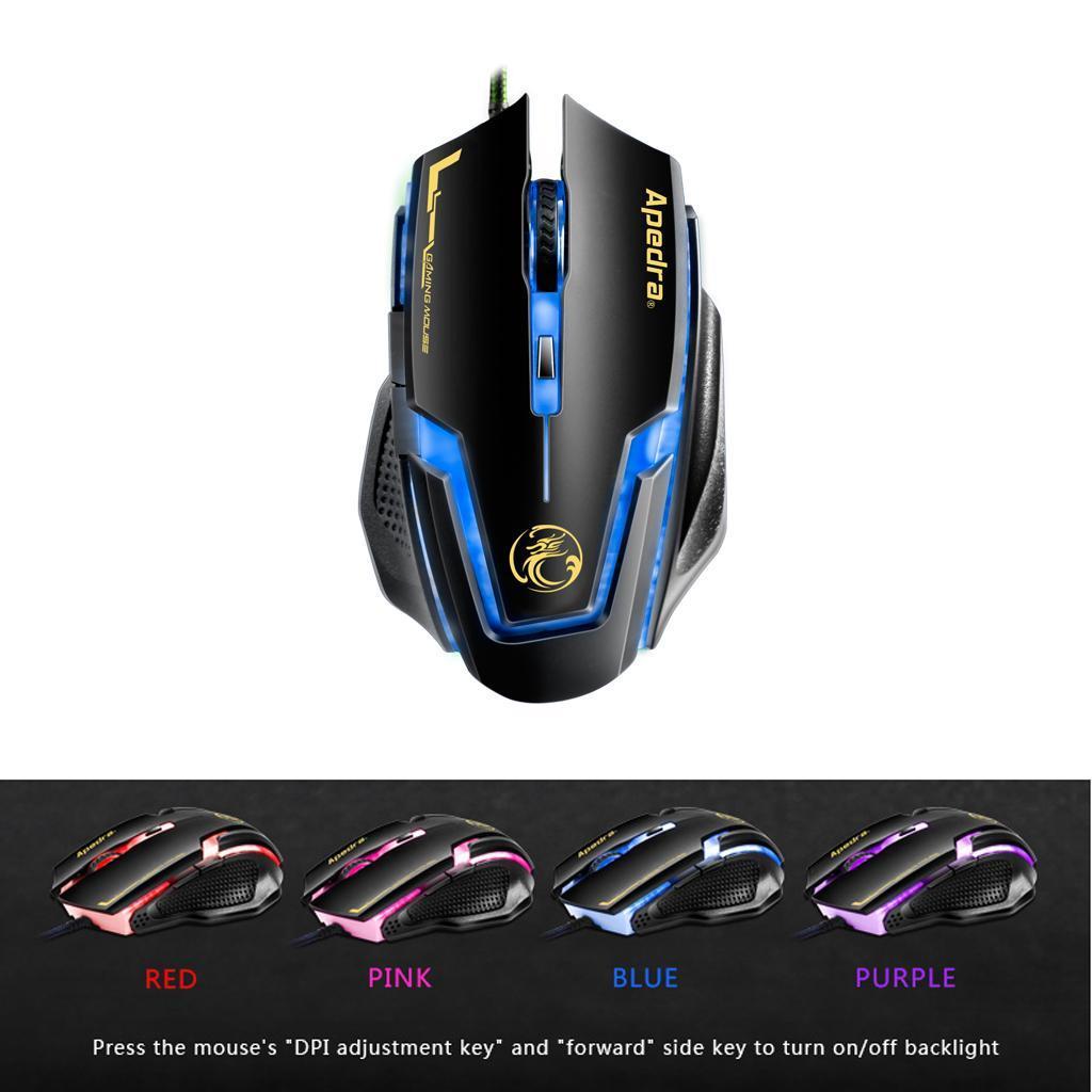 3200 DPI 6 Buttons LED Optical USB Wired Gaming Mouse Mice For