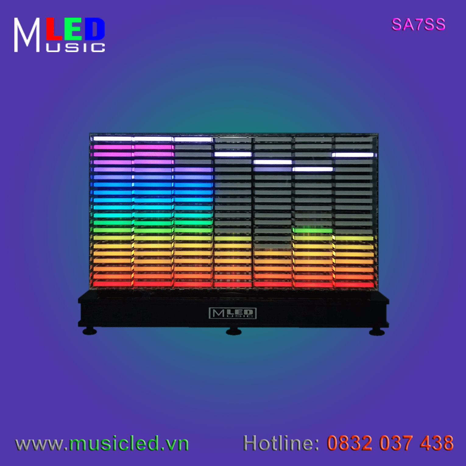 Dàn đèn Music LED nháy theo tần số nhạc 7 cột để bàn