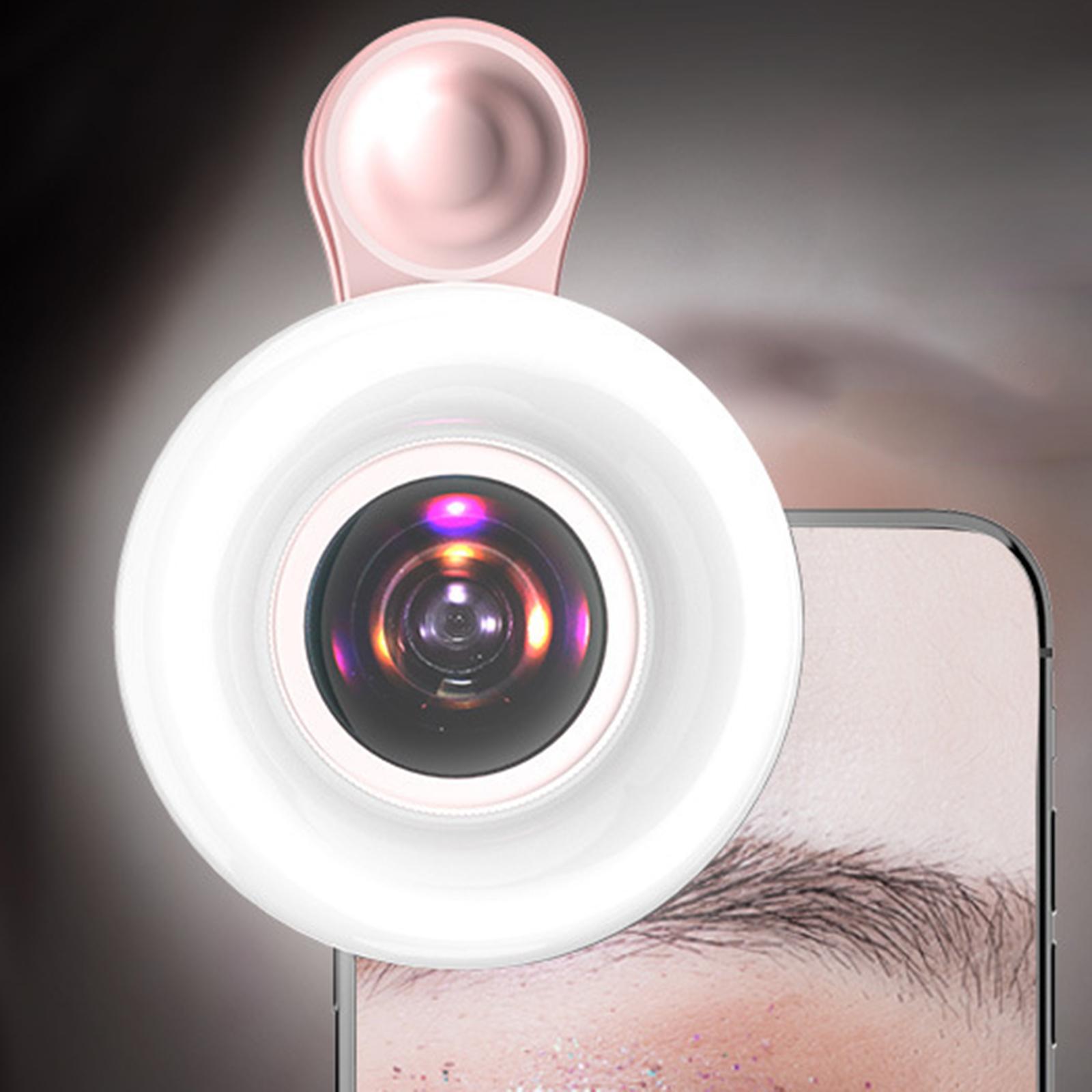 Universal Mobile Phone Fill Light 15x Lens Wide for Android Pink