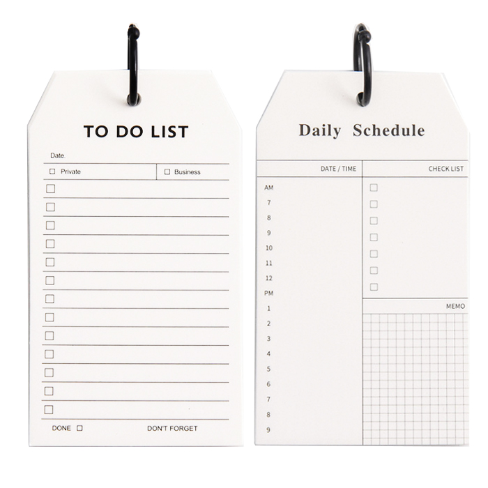 Combo Tập Giấy Note Ghi Chú Danh Sách Cần Làm To Do List + Daily Schedule Kèm Khoen ( Tặng kèm Giấy Note Bánh Bao)