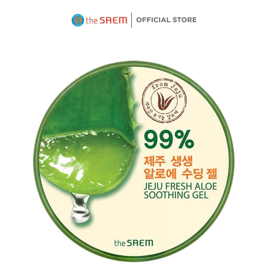 Gel Dưỡng Da Ngăn Ngừa Lão Hóa Chiết Xuất Từ Nha Đam The Saem Jeju Fresh Aloe Soothing Gel 99% 300ml