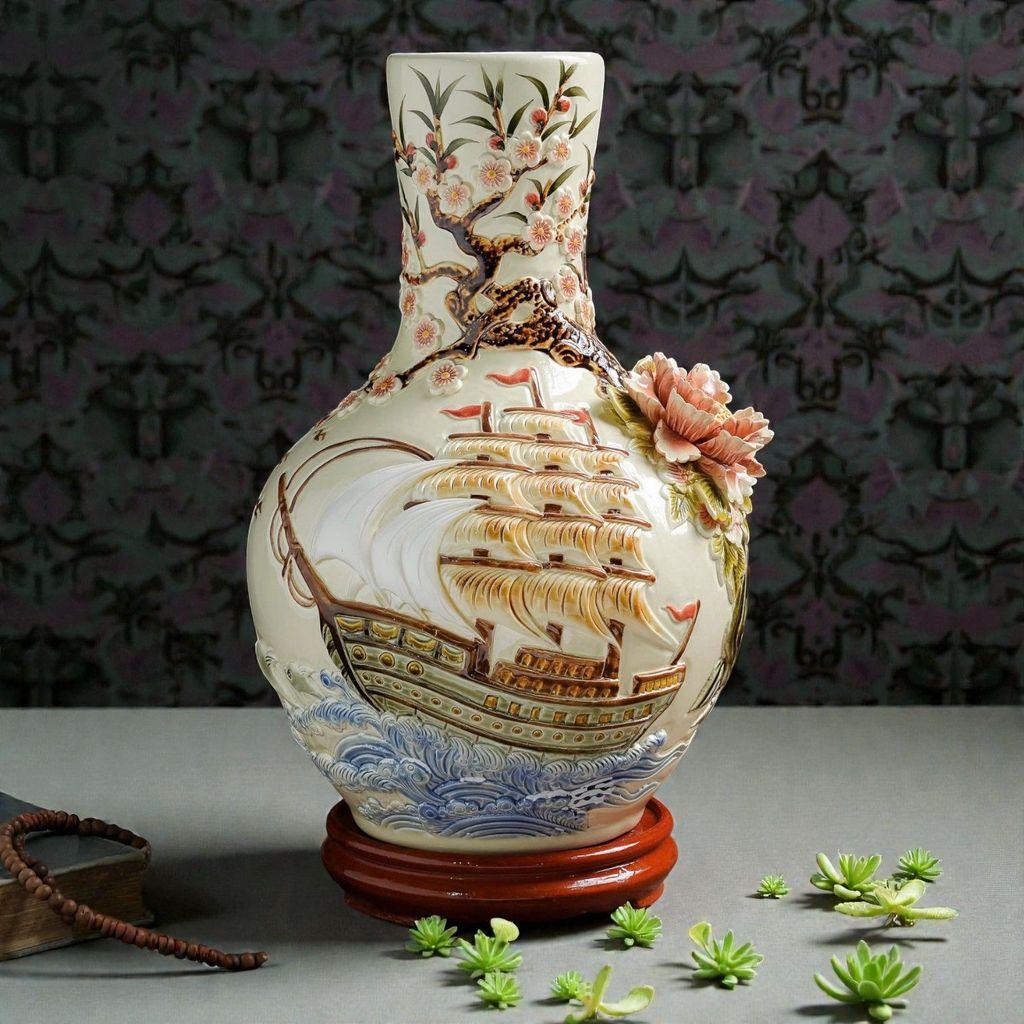 Bình củ tỏi RỒNG VIỆT - hút lộc thuận buồm xuôi gió, Đẳng cấp hút lộc Bát Tràng, thiết kế tinh xảo