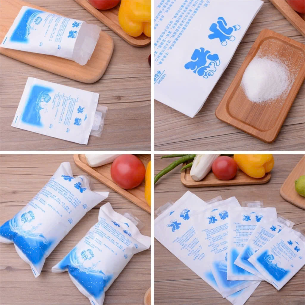 COMBO 10 Túi đá gel khô 400ml bảo quản thực phẩm, an toàn, tiện lợi - Không chảy nước - Giữ lạnh thực phẩm, đồ ăn Túi đá khô giữ nhiệt bảo quản lạnh sữa an toàn, tiện lợi