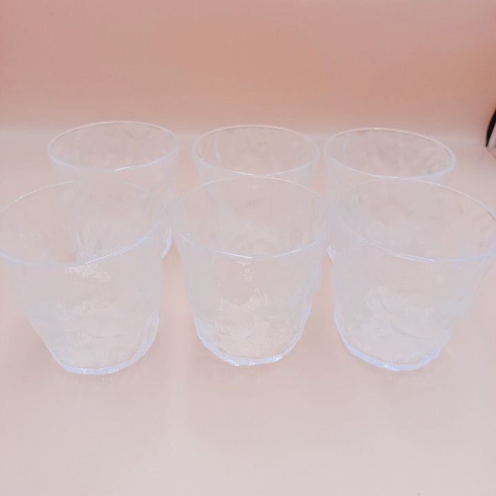 Bộ 6 Cốc Thủy Tinh decor chịu nhiệt vân nhám phong cách Hàn Quốc dung tích 290 ml cao cấp