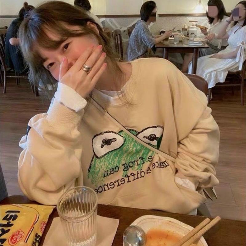 Áo sweater nữ nam unisex form rộng đôi len nỉ ngoại local brand đẹp cặp đôi ulzzang hàn quốc oversize dày mịn FROG