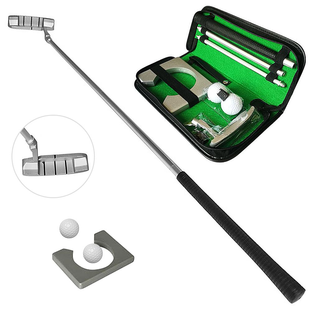 Bộ huấn luyện viên tập chơi golf bao gồm 1 gậy gạt bóng, 2 quả bóng, 1 giá đỡ khung thành bằng gỗ và 1 túi đựng đồ