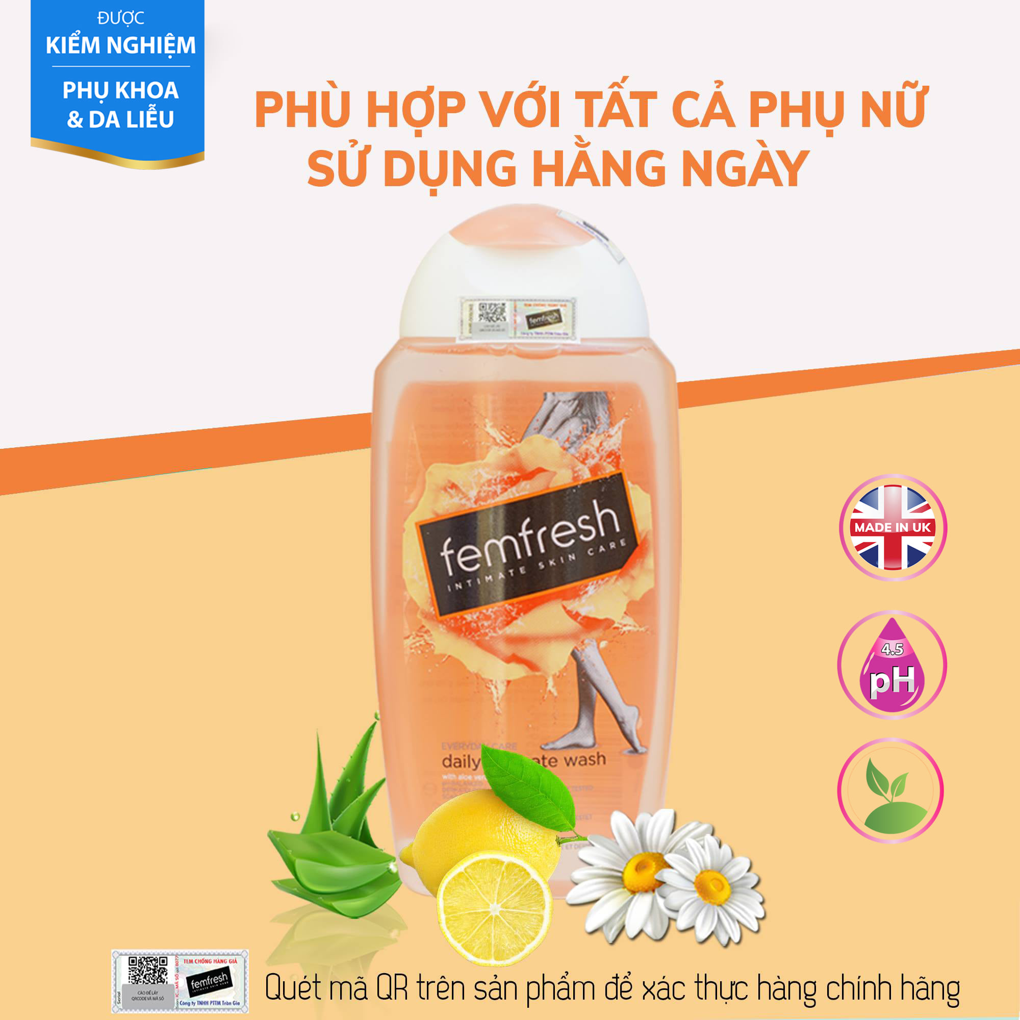 Dung Dịch Vệ Sinh Phụ Nữ Dùng Hàng Ngày Femfresh Daily Intimate Wash 250ml