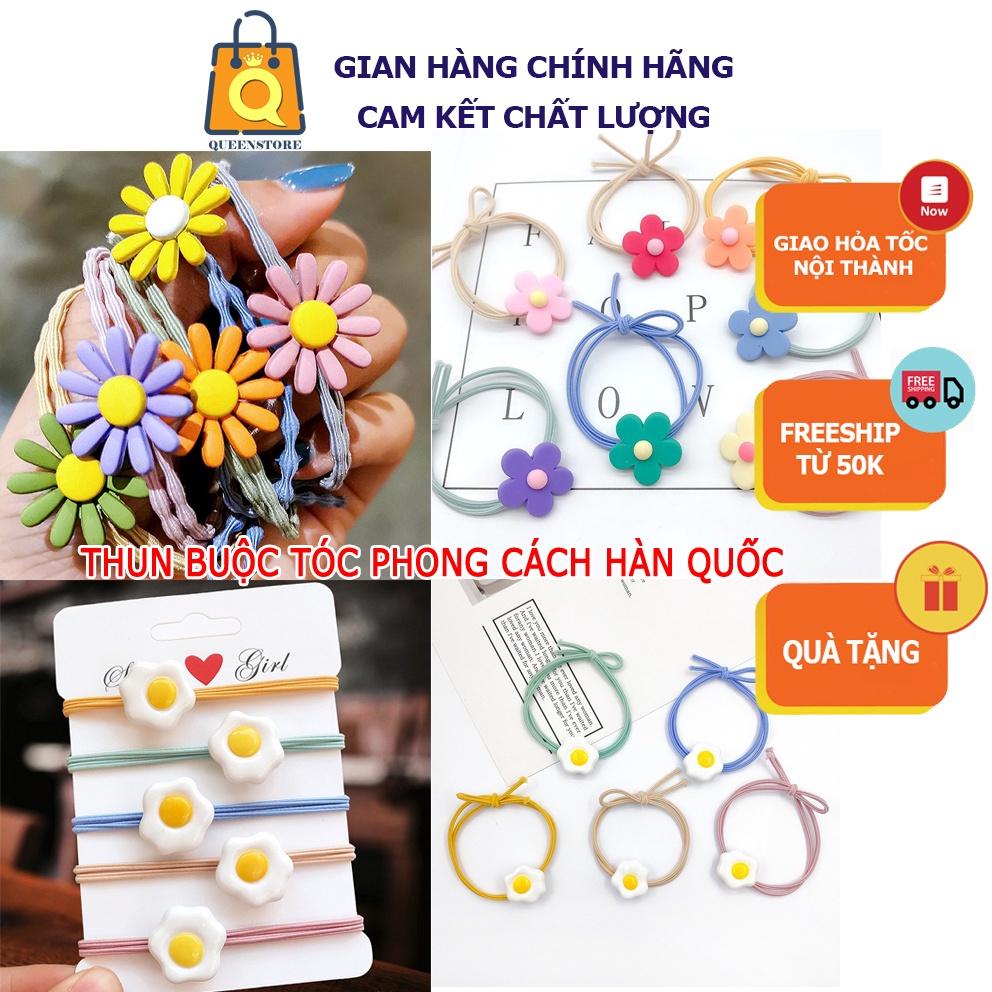 Dây Thun Buộc Cột Tóc Lò Xo Phong Cách Thời Trang Hàn Quốc Đẹp Cute Dễ Dùng Bền - QueenStore