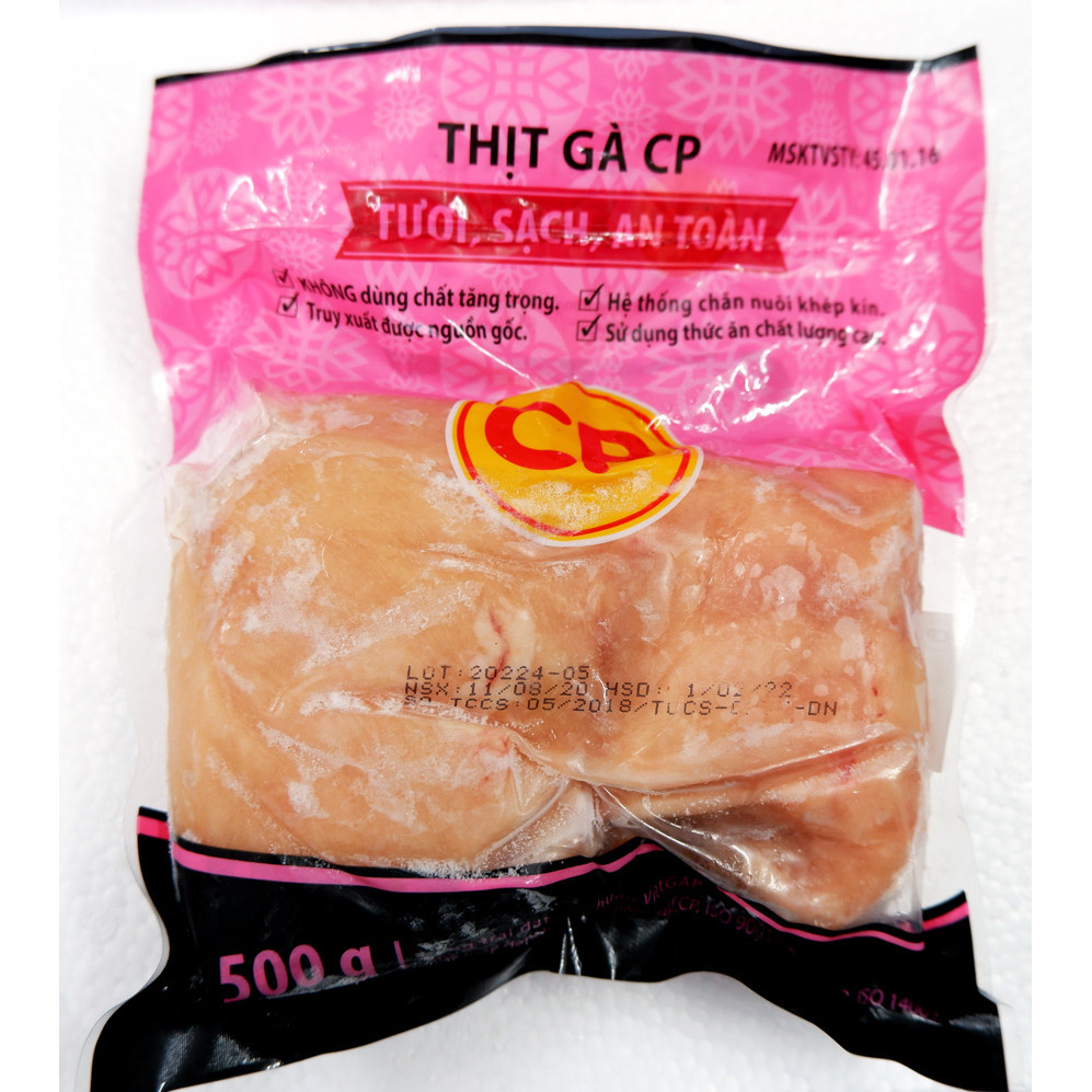 - Ức gà phi lê đông lạnh CP - Loại 500g