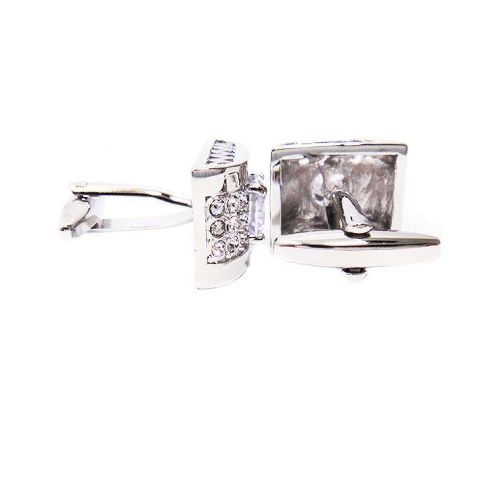 Unique Mens Brass Crystal Rectangle Wedding  Cuff Links Gift