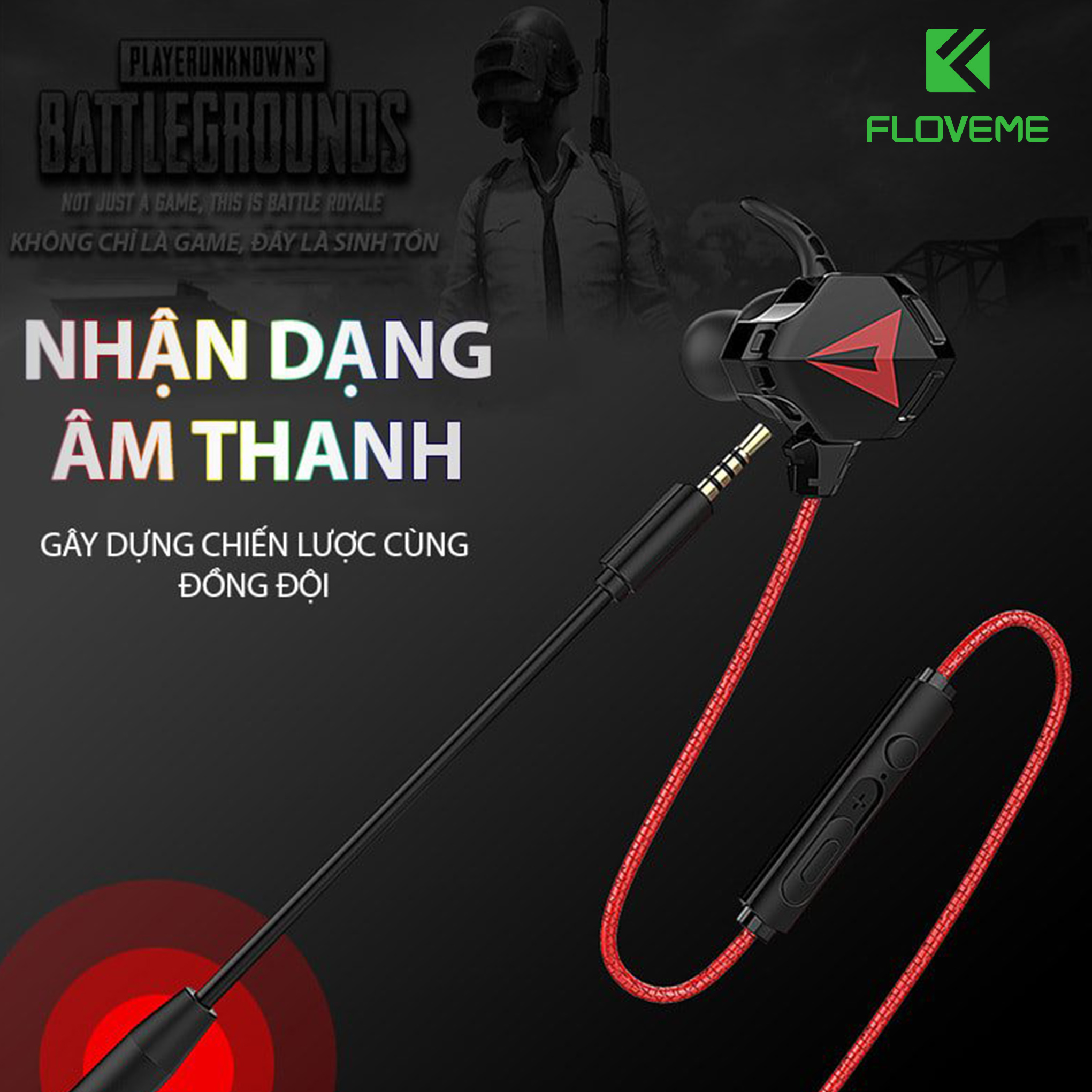 Tai nghe có dây gaming có mic FLOVEME G901 dùng được cho điện thoại và máy tính , khử tiếng ồn - Hàng chính hãng