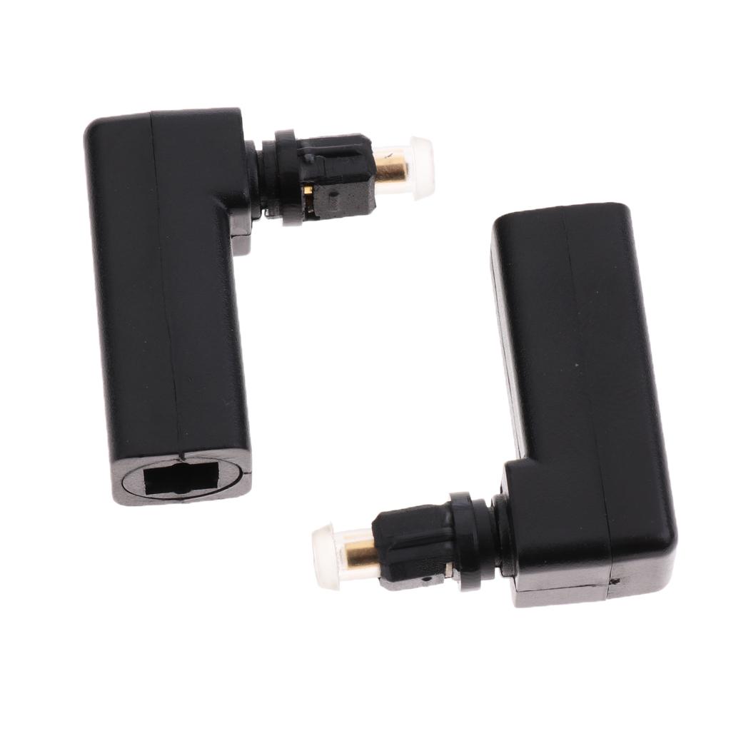 2-Pack Toslink Female to Optical 3.5mm Mini-Plug Right Angle 90 Degree Adapter