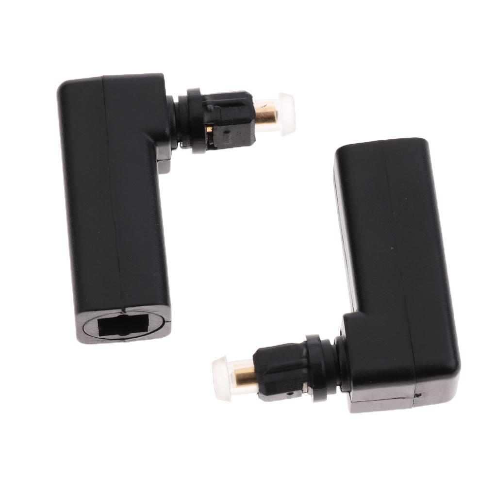 2  Female to Optical 3.5mm Mini-Plug Right Angle 90 Degree Adapter