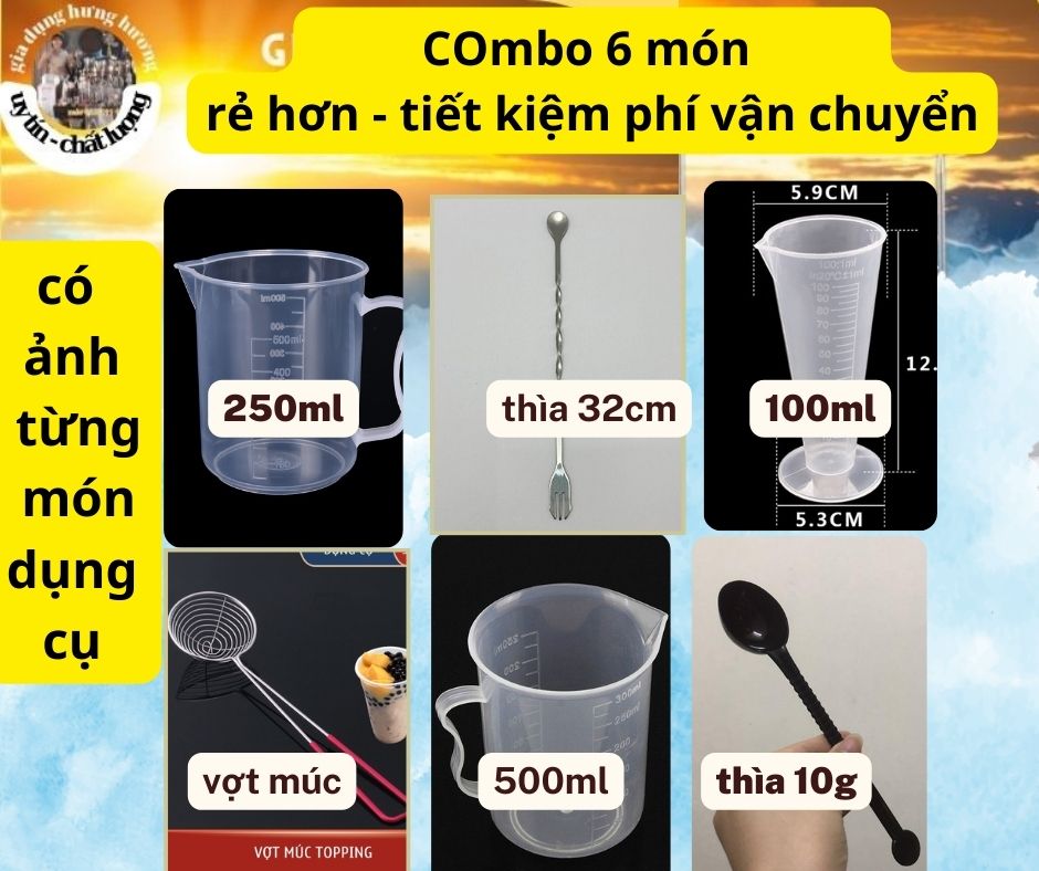 Combo bộ dụng cụ pha chế 6 món