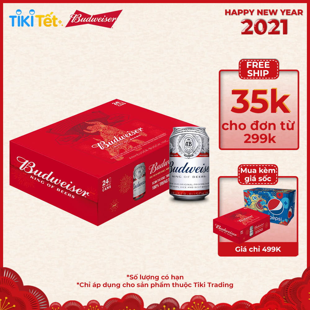 Bia Budweiser 330ml Thùng 24 Lon