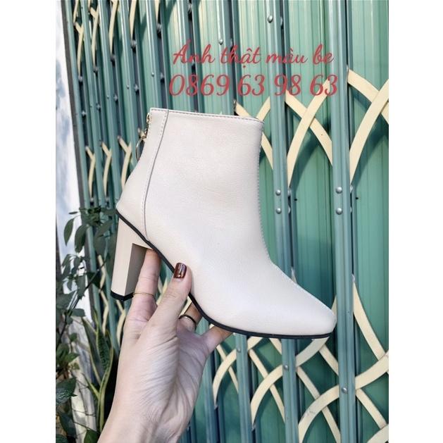 Bốt nữ cổ tròn gót vát 7 phân (mã 1761