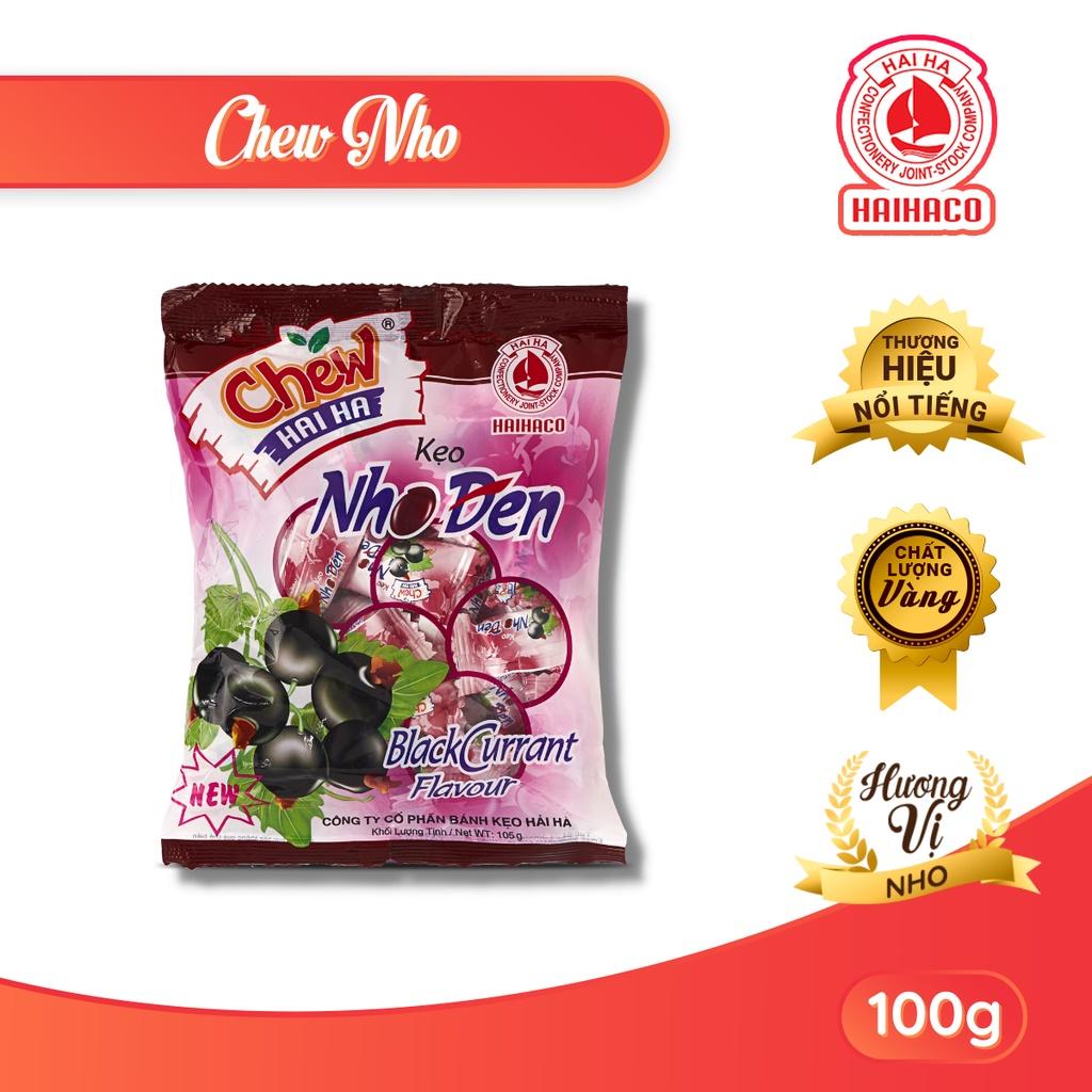 Kẹo Chew mềm HẢI HÀ hương nho đen (Gói 100 Gram) - Hàng chính hãng