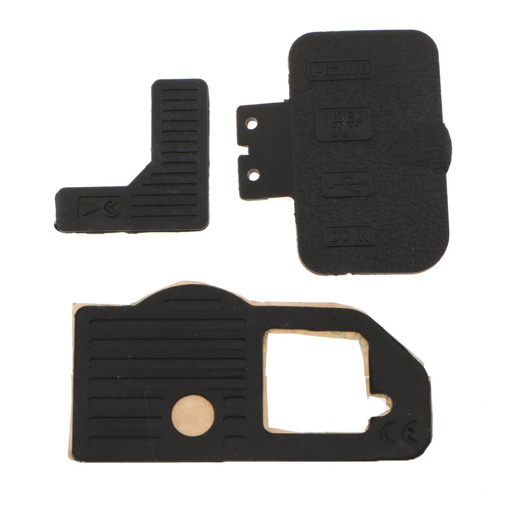 6 Pieces Grip Rubber Unit Repair Part For Nikon D700 Front/Rear/Side Cover - Black