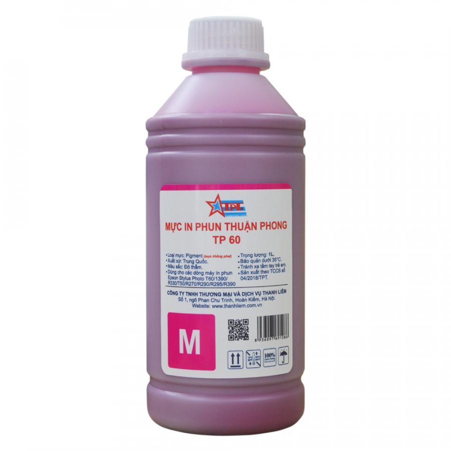 Bộ 6 Màu Mực in phun Thuận Phong PIGMENT TP60 dùng cho máy in phun Epson - Hàng Chính Hãng