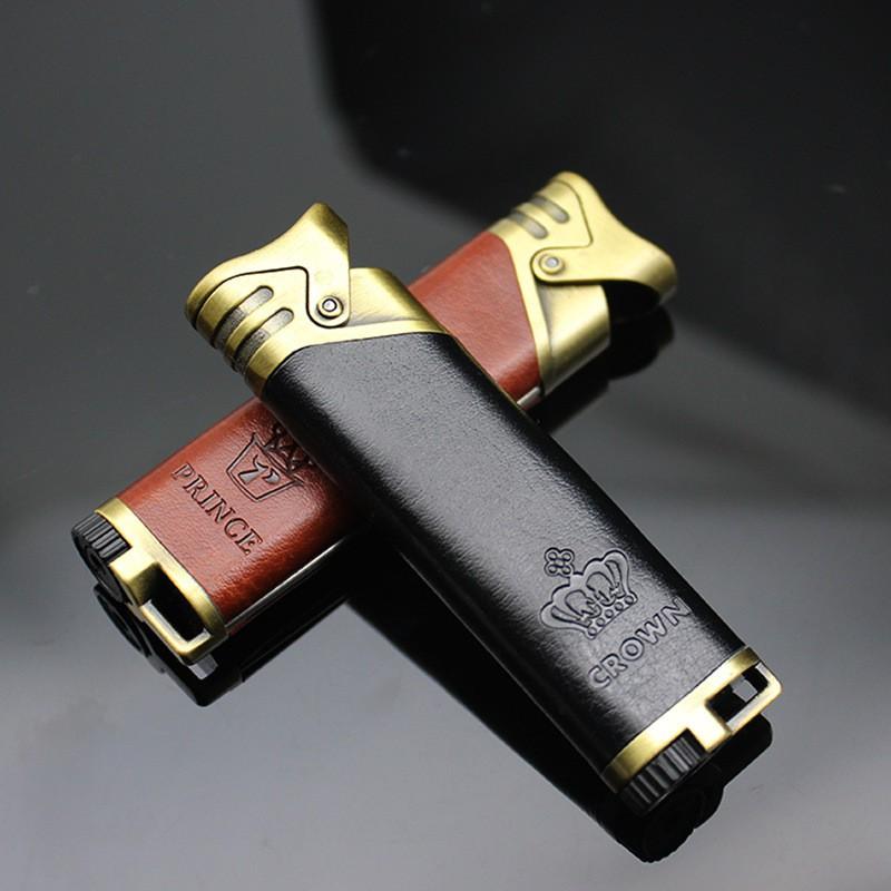 BẬT LỬA QUẸT XI GÀ BỌC DA CỰC ĐẸP - bật lửa gas - bật lửa hộp quẹt giá rẻ -bat lua - hop quet -bật lửa sành điệu