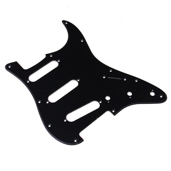 Pickguard 11 Hole 3 Single-coil 1 Ply Black For Fender Strat Guitar