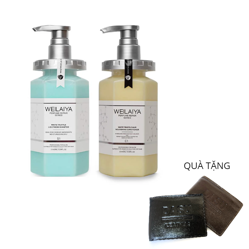 Dầu gội xả phục hồi đa tầng nấm Truffle Weilaiya hương nước hoa -chăm sóc toàn diện, giúp da đầu trở lại trạng thái khỏe khoắn và trẻ trung - tặng kèm ví da bò cao cấp