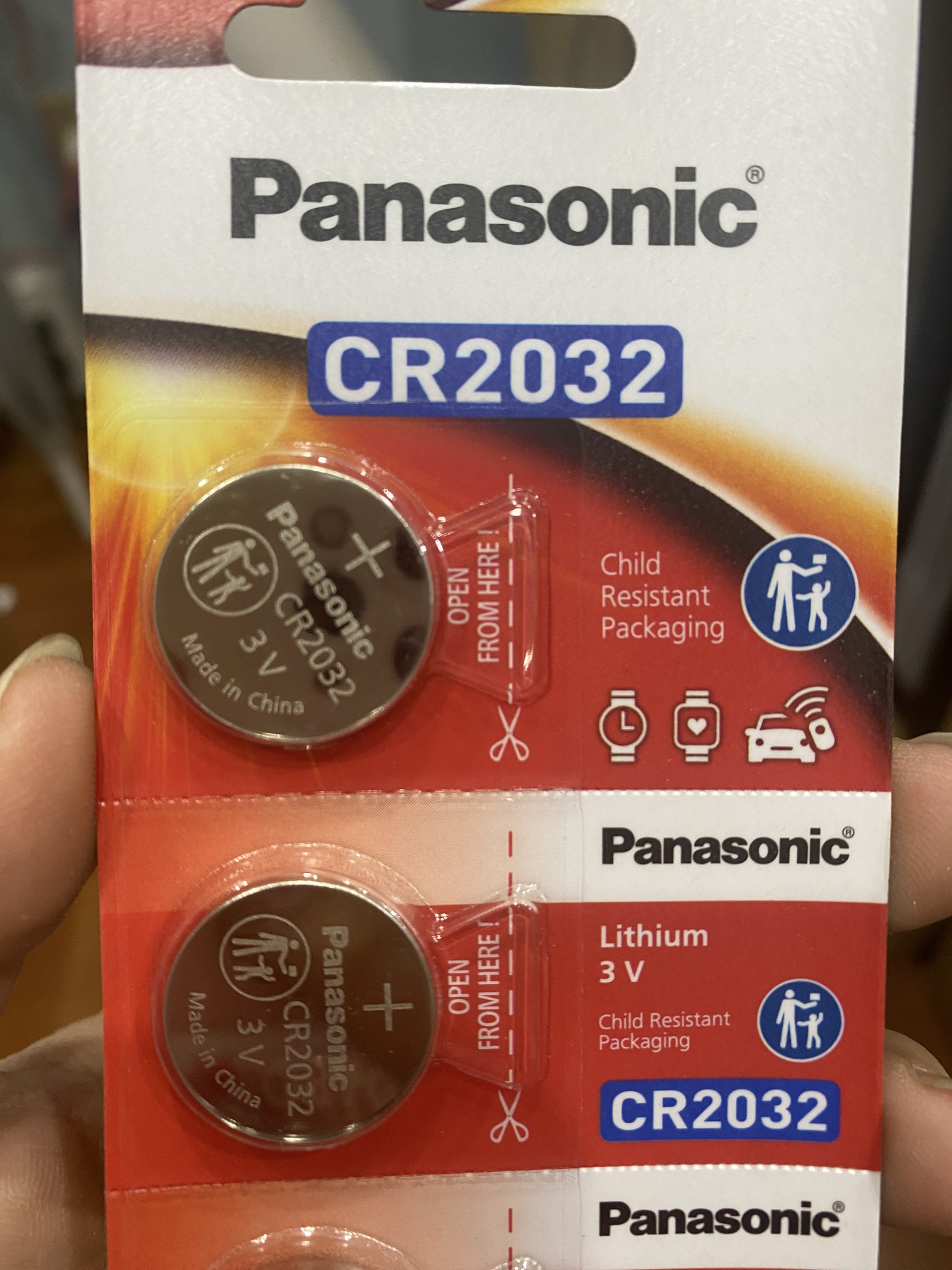 5 Viên Pin CR2032 3V Panasonic Lithium thay pin Smartkey , Cmos , Pin thay Airtag - Hàng chính hãng