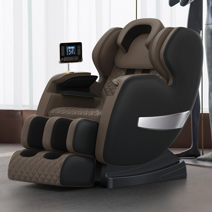 Ghế Massage Trị Liệu Toàn Thân Cao Cấp, Ghế Massage Cao Cấp Trục SL Bi Lăn Tự Động , Công Nghệ 8.0 - Nâu Đen