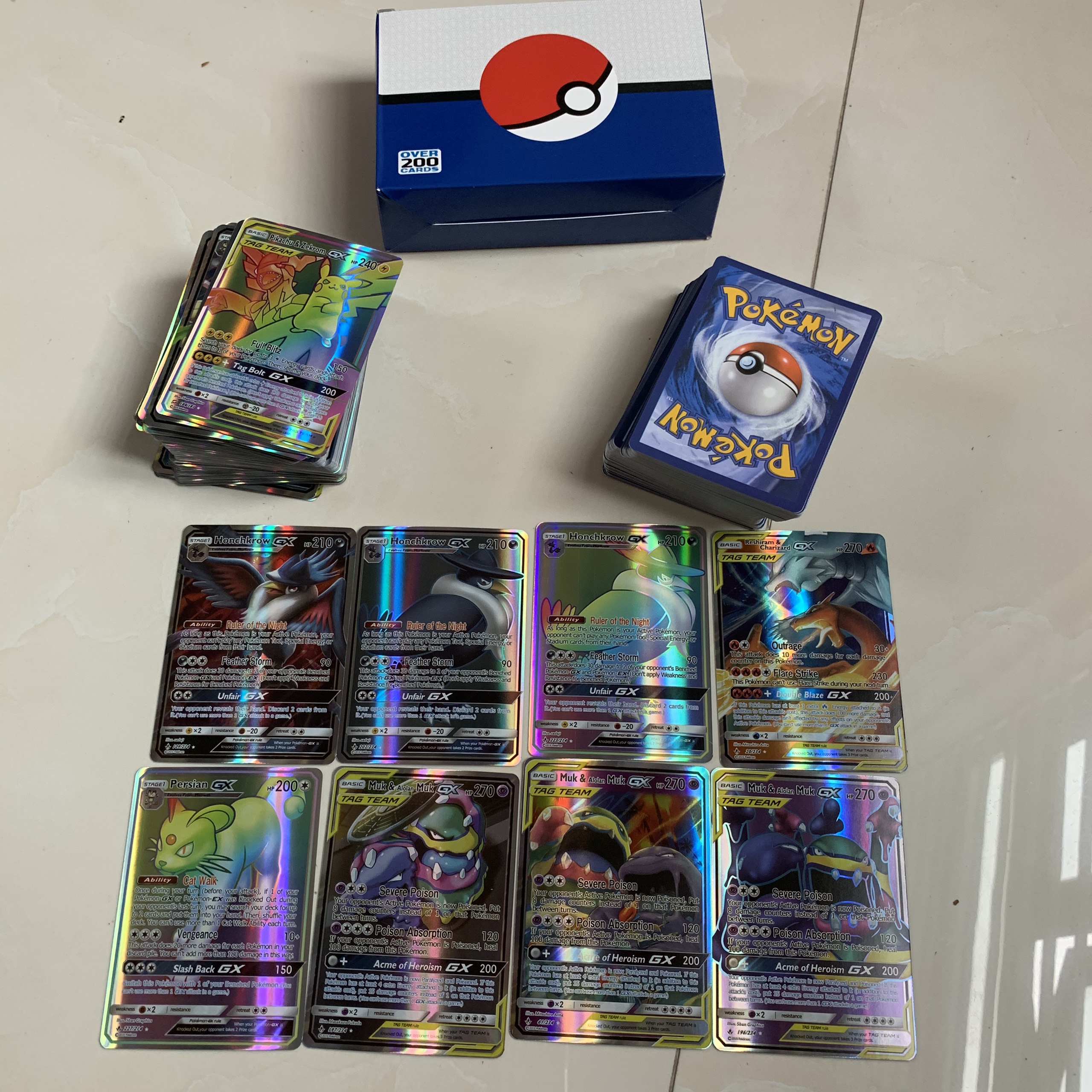 Bộ Thẻ Bài Pokemon 200 Thẻ (Gx,Mega,Trainer) Chơi Đối Kháng New Đẹp