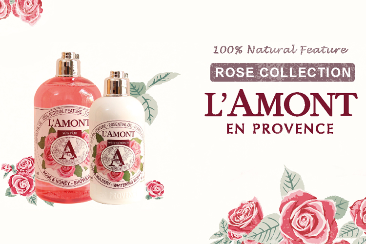 Combo Chăm Sóc Da L'amont En Provence Rose Sữa Tắm (500ml) + Sữa Dưỡng Thể (250ml)