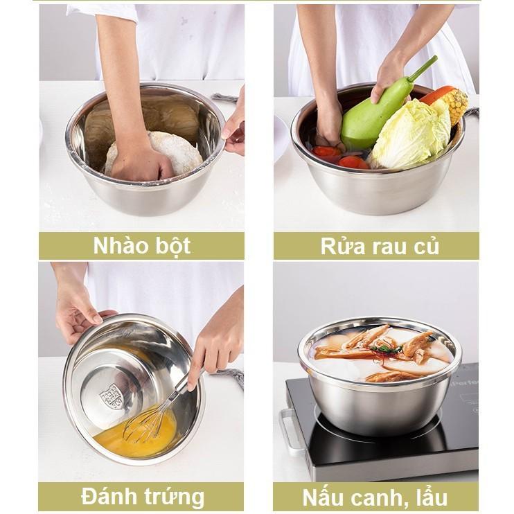 Thố trộn salad trộn bột inox cao cấp 16cm 18cm 20cm 22cm