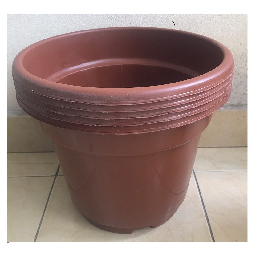 5 Chậu Nhựa Trồng Hoa, Cây Cảnh AB400 CN Màu Nâu