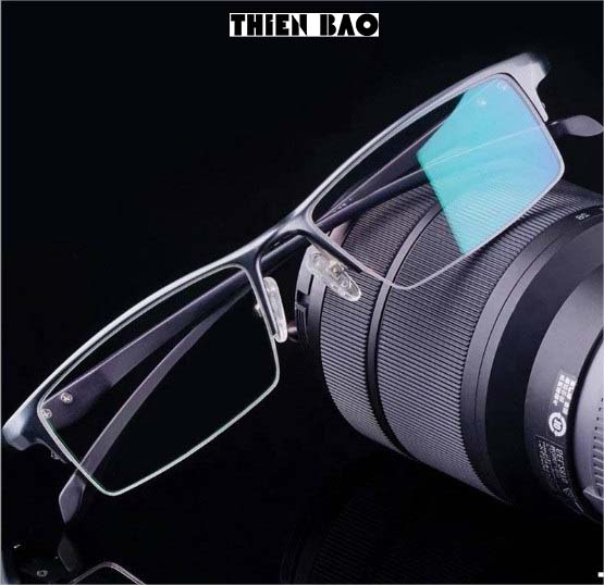 Gọng kính thời trang NAM NỮ 0 độ ( Có bán độ lão thị, viễn thị trung niên) nửa viền thể thao cực đẹp KT17 tròng Nhật bản cao cấp loại I nhẹ nhàng thoải mái