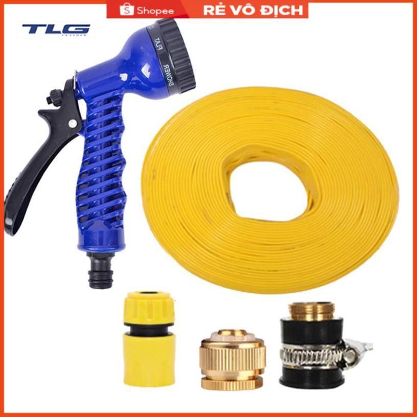 Bộ dây và vòi xịt tăng áp lực nước,rửa xe, tưới cây 15m (cút nhựa nối đồng nhựa) 206843