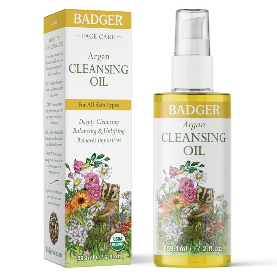 Dầu Rửa Mặt Tẩy Trang Badger Argan Cleansing Oil - 59.1 mL