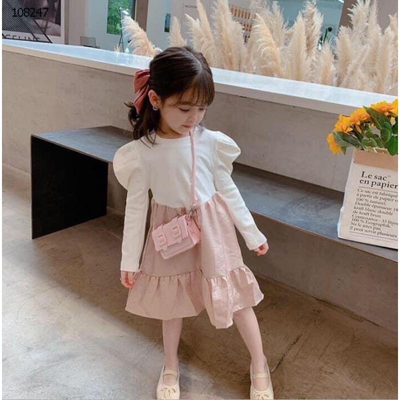 Váy thu tay bồng bé gái mẫu mới