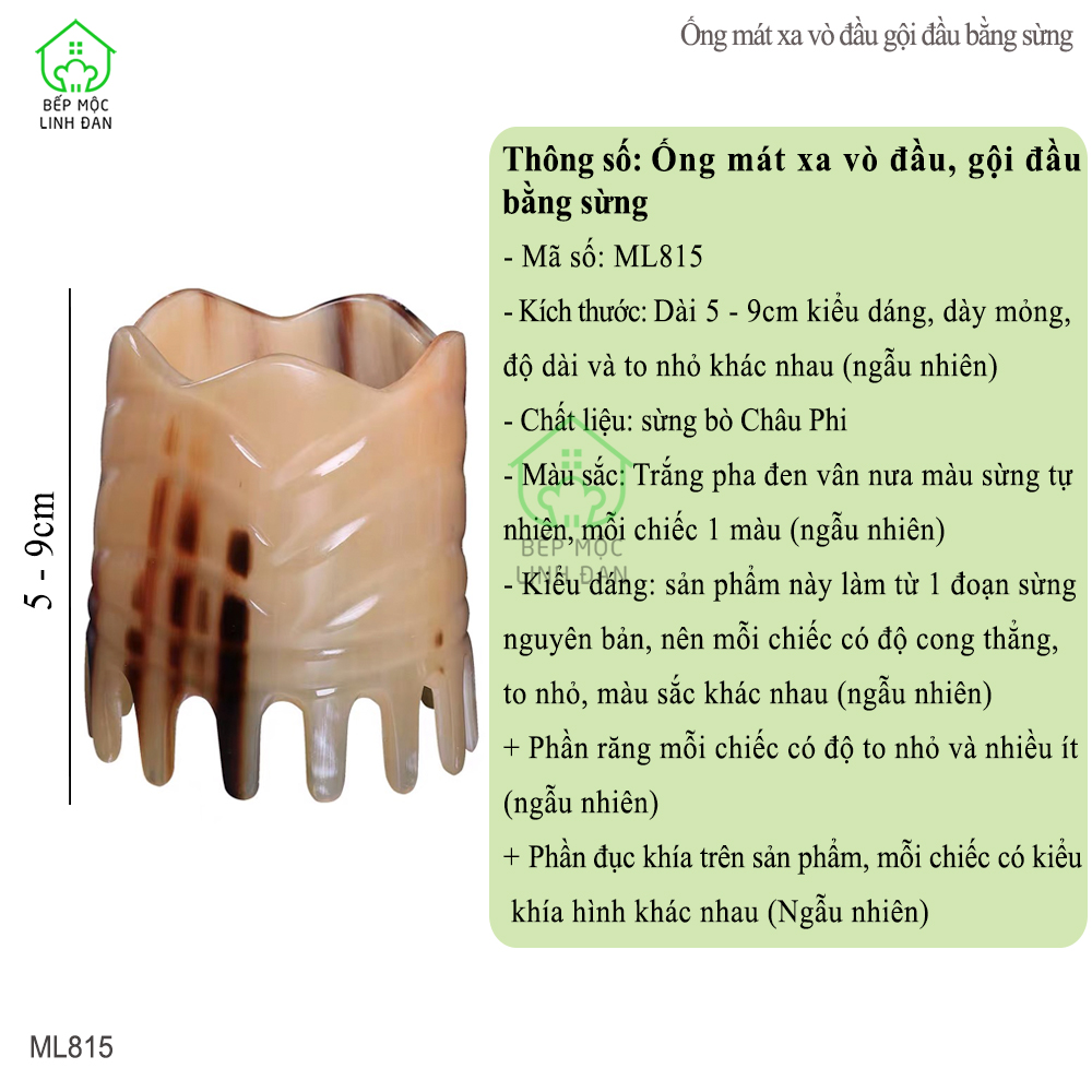 Ống Mát Xa Vò Đầu Gội Đầu Bằng Sừng - Thư Giãn Giúp Lưu Thông Máu [ML815]