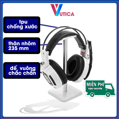 ️Headphone Stand - Giá treo kiêm giá đỡ tai nghe thân nhôm Chân đế hình vuông chắc chắn 235mm