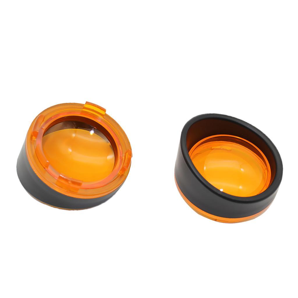 For XL883 XL1200 Black Turn Signal Visor Ring Kit Yellow Lens Cover