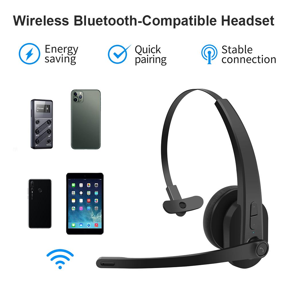 Bluetooth Không Dây-Tương Thích 5.0 Tai Nghe Giảm Tiếng Ồn Tay Dịch Vụ Tai Nghe Kinh Doanh Tai Nghe Chụp Tai Dành Cho Trung Tâm Gọi Comput